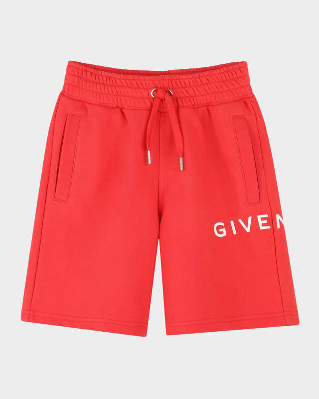 Boy's Fleece Logo-Print Shorts, Size 8-14